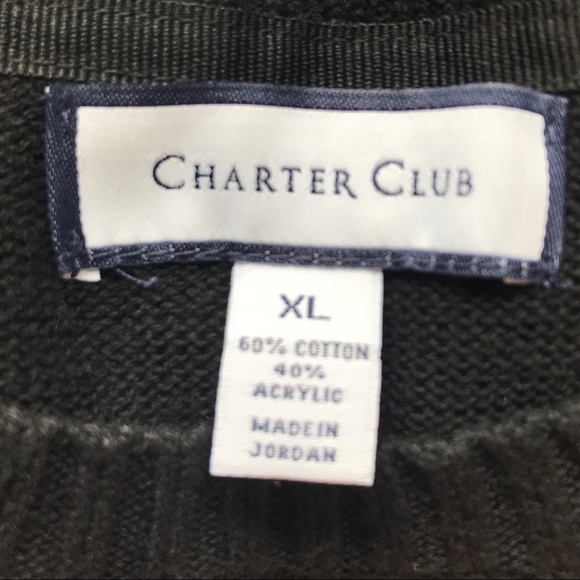 Charter Club Button Detail Sequined Swan Sweater - Picture 6 of 6